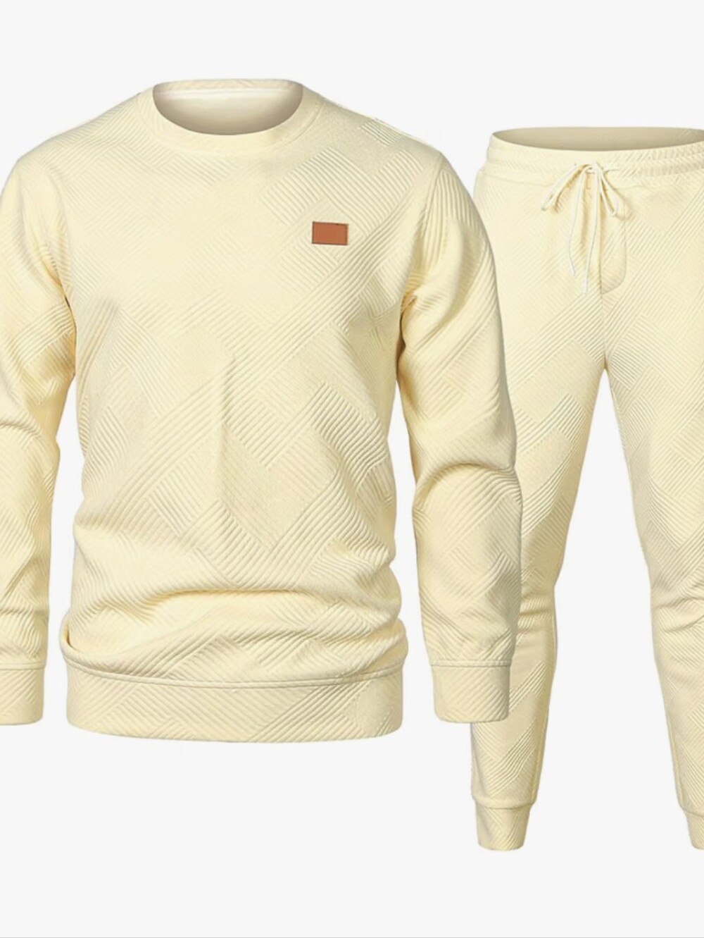 Men's 2 Piece Outfits Knit Jacquard Pullover Sweatshirt